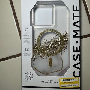 Case-Mate Gold Glitter iPhone 15 Pro Max Case with MagSafe